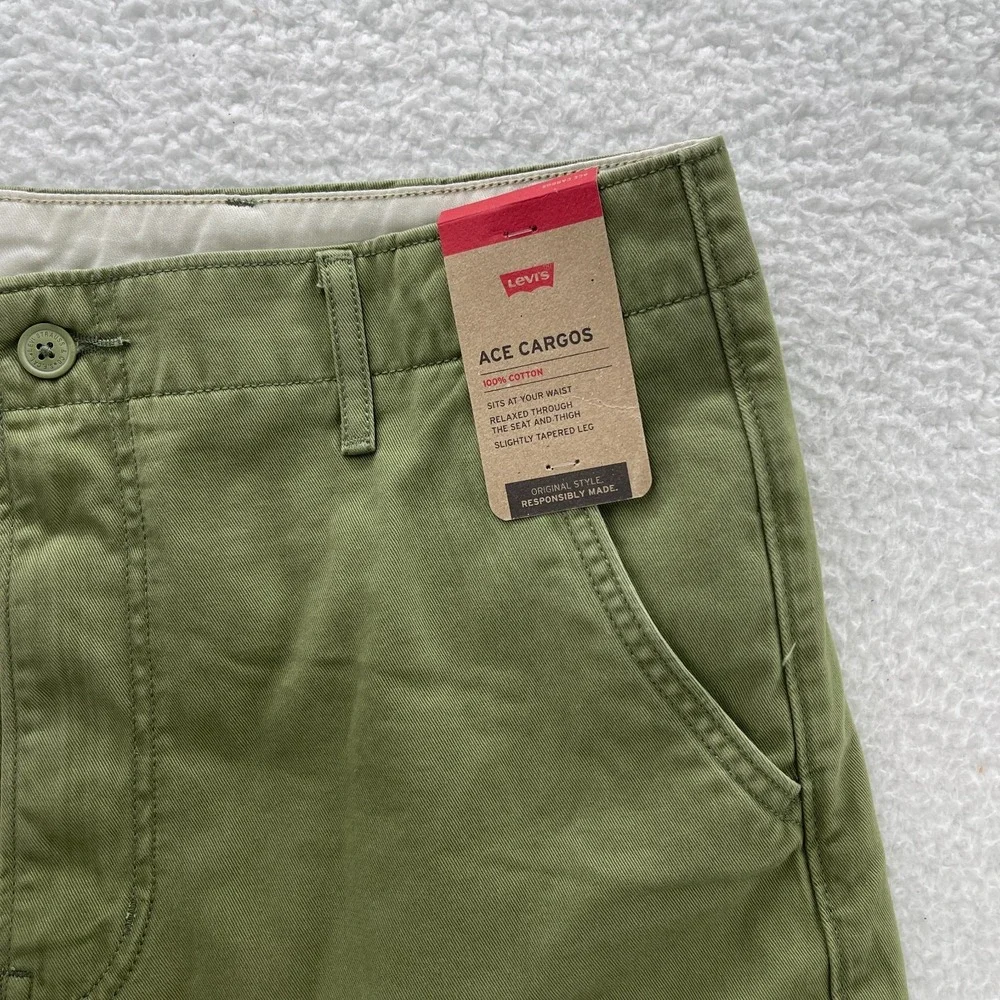 Levis Pants Mens 30x30 Green Ace Cargo Military Utility Y2K Gorpcore Paratrooper